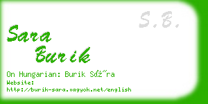 sara burik business card